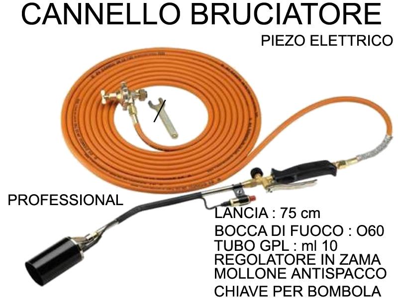 Bruciatore A Gas Z.M.C 1,3 KW - Con 12 Cartucce, Fino A 1300&deg;C, Accensione Piezoelettrica